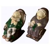 2 Vintage Ceramic Banks - 6" tall