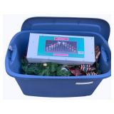 Tote of Assorted Christmas Decor