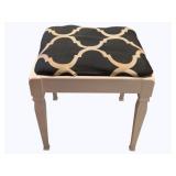 Upholstered Ottoman w/ cabriole legs-16 x 15 x 19