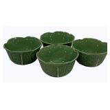 4 Majolica Cabbage Bowls - 5"