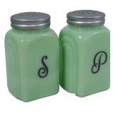 Jadeite Salt and Pepper Shakers 4"