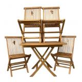 Teak 5 Piece Patio Set with Cushions