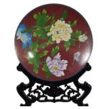 Oriental Plate with Wooden Stand 9"