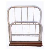 Metal Twin Size Bed, Has Metal Rails, Wood Slats