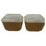 Pair Pyrex #501B Refrigerator Dishes w/ Lids