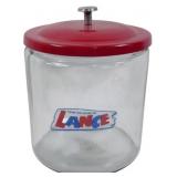 Lance Glass Store Jar, Metal Lid 10"