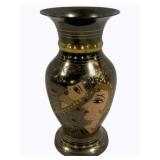 Brass Vase w/ Indian Wedding Couple 8.25