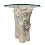 Decorative Elephant Table w/ Glass Top