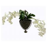 Wall Planter, Faux Orchid 15 x 12