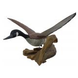 Wooden Carved Canadian Goose Figure 9x12x16