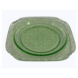 Green Uranium Glass Plate - 7.5 x 7.5