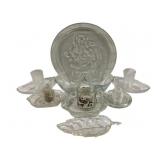 Lot of Assorted Glass Candleholders & More