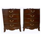 Pair Bow Front Mahogany Bedside Stands