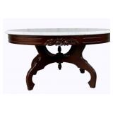 Oval Rose Carved Marble Top Coffee Table
