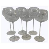6 Zodax Tall Wine Glasses - 11" tall