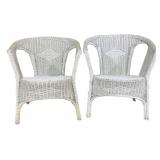 Pair Wicker Chairs 30 x 26 x 26
