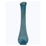 Kanawha Blue Crackle Glass 16" Swung Vase