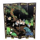 4 Panel Folding Oriental Room Divider