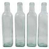 4 Glass Bottles 10"