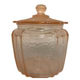 Open Rose Pink Depression Cookie Jar