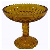 Amber Glass Compote - 5.5 x 6