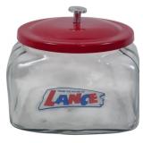 Lance Glass Store Jar, Metal Lid 8"