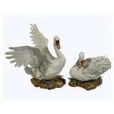 2 Andrea Swan Statues - 8", 11"
