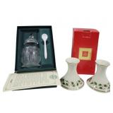 Assorted Items - Heinz Jar & Holiday Candlesticks
