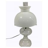 Clear Glass w/ White Glass Globe - 20"