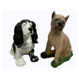 2 Dog Figurines - 14"