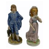 Pinky Girl & Blue Boy Ceramic Figures - 8"