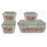 RARE Pyrex Gooseberry 4 Piece Refrigerator Set