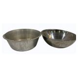 2 Stainless Bowls 16"