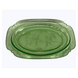 Green Uranium Glass Platter - 11.5 x 8 1/4