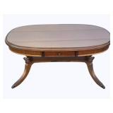 Duncan Phyfe-style Mahogany Coffee Table w/ glass