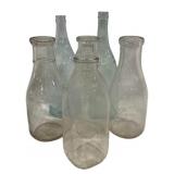6 Vintage Milk & Other Bottles