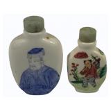 2 Ceramic Chinese Snuff Bottles