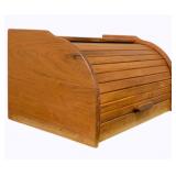 Roll Top Wooden Bread Box 9 x 16 x 11