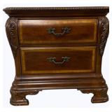 2 Drawer Carved Nightstand