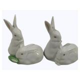 2 Herend Rabbit Figurines - 3.5 x 3