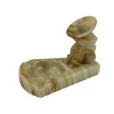 Vintage Onyx Stone Ashtray - 6.5 x 5 x 4.4