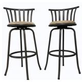 Pair Swivel Barstools 38 x 15 x 18