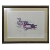 Signed Framed Print of Ducks 26x32