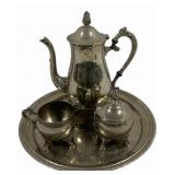 Silver-plated Tea Set - 12 x 10.5 - as is