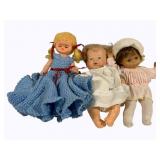 3 Assorted Dolls - 14"