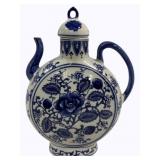 Blue & White Porcelain Teapot 12.5 x 9