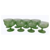8 Green Uranium Glass - As is/Chipped - 3 1/4"