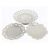 3 Milkglass Bowl & Plates