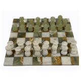 Carved Stone Chess Set - 9.5 x 9.5