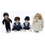 4 Vintage Porcelain dolls
